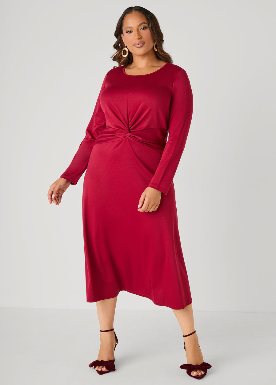 Knotted A Line Midaxi Dress
