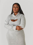 Cropped Marled Turtleneck Top