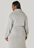 Cropped Marled Turtleneck Top