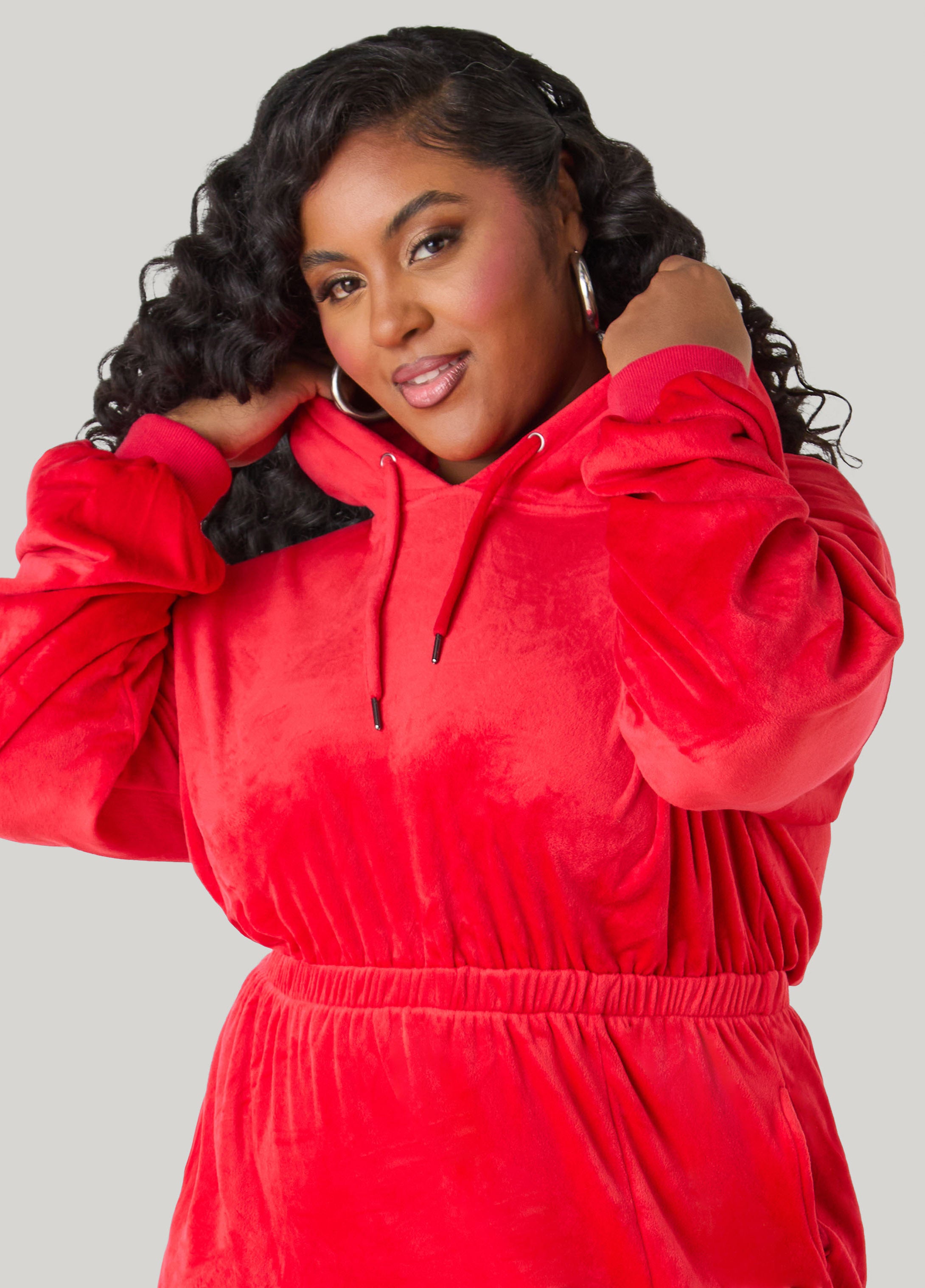 Hooded Velour Dress – Ashley Stewart Hooded Velour Dress – Ashley Stewart