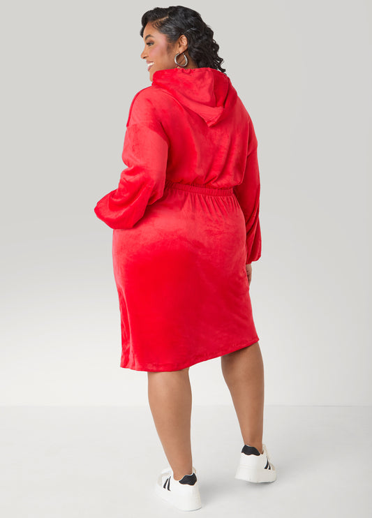 Hooded Velour Dress