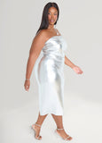 Strapless Metallic Bodycon Dress