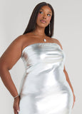 Strapless Metallic Bodycon Dress
