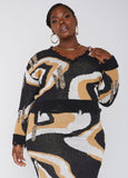 Plus Size Marbl Sweater Plus Size Knit Top And Skirt Two Piece Set