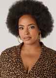 Ribbed Leopard Faux Wrap Dress