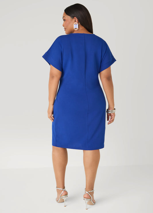 Textured Tie Front Dress