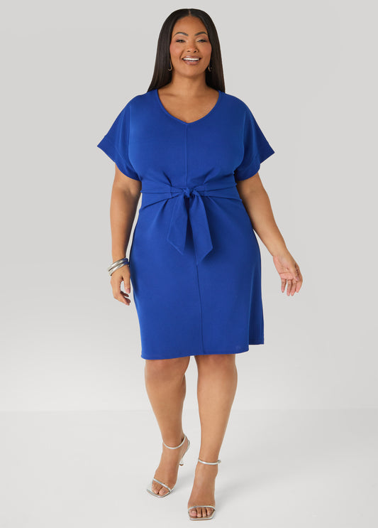 Textured Tie Front Dress