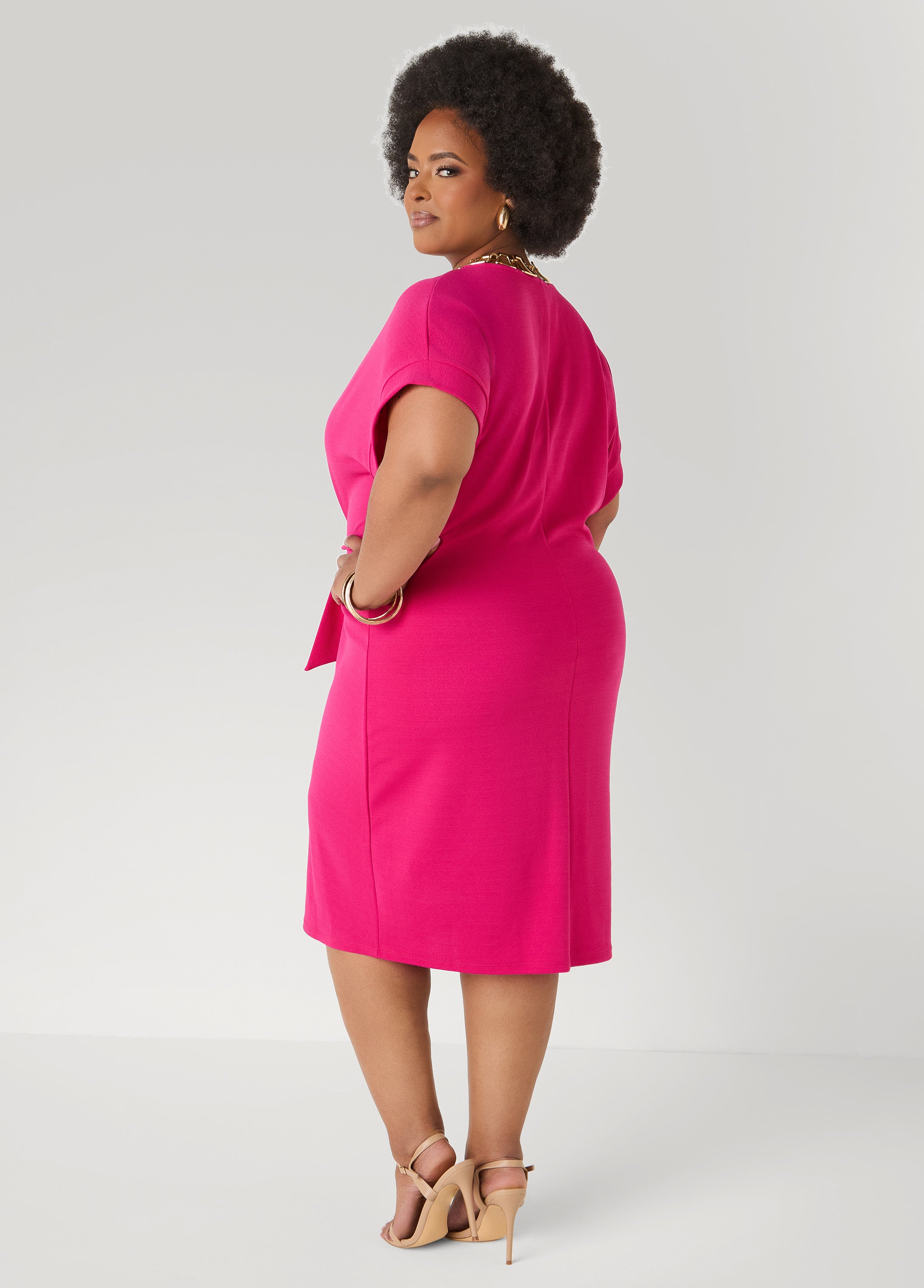 Textured Tie Front Dress