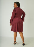 Ruched Satin Shirtdress
