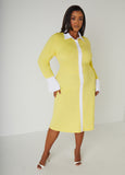 Two Tone Bell Sleeved Shirtdress