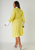Two Tone Bell Sleeved Shirtdress