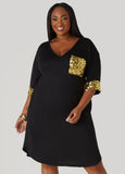 Sequined T Shirt Dress