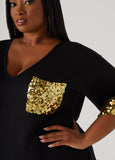 Sequined T Shirt Dress