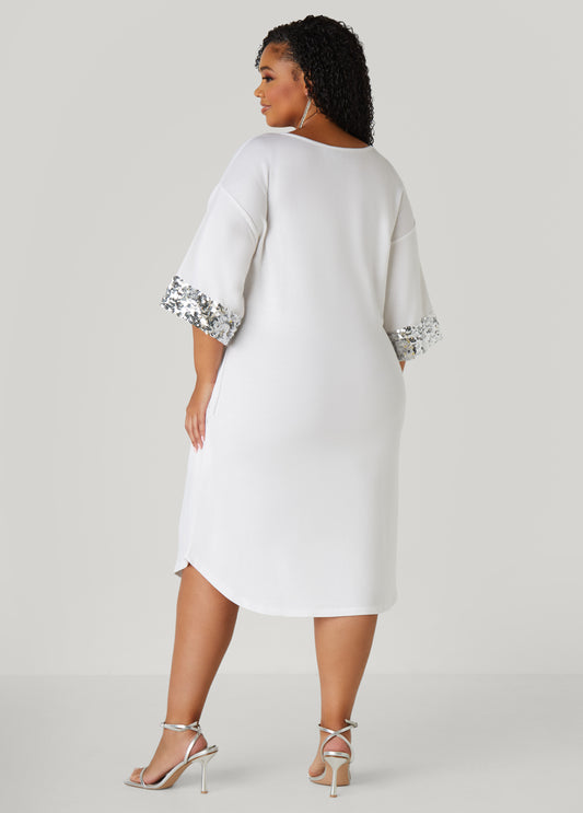 Sequined Terry T Shirt Dress