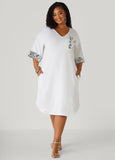 Plus Size Sequined Terry T Shirt Dress