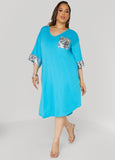 Sequined Terry T Shirt Dress