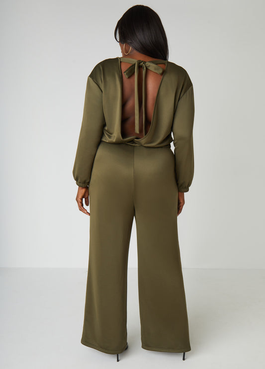 Open Back Wide Leg Jumpsuit