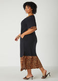 Leopard Paneled T Shirt Dress