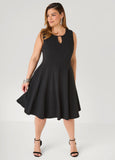 Plus Size Dress A Line Little Black Dress Fit Flare Dress Knit Dress
