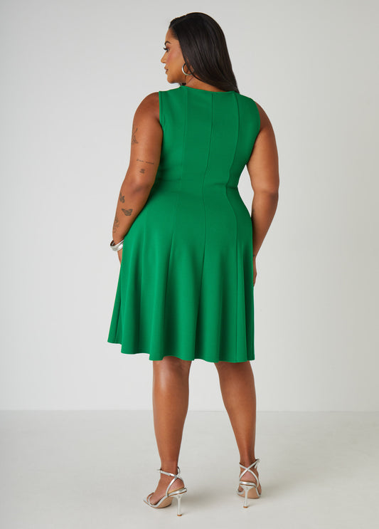 Textured Knit A Line Dress