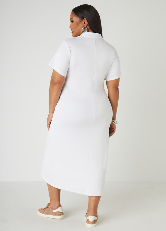 V Neck Maxi Polo Dress