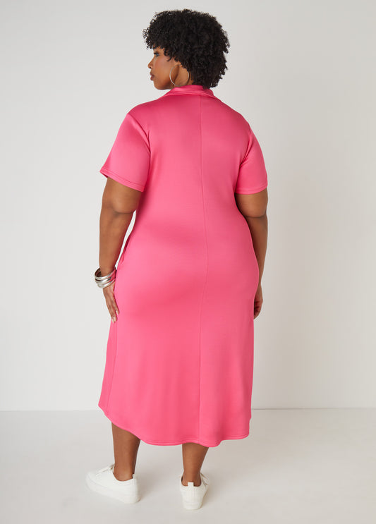 V Neck Polo Maxi Dress