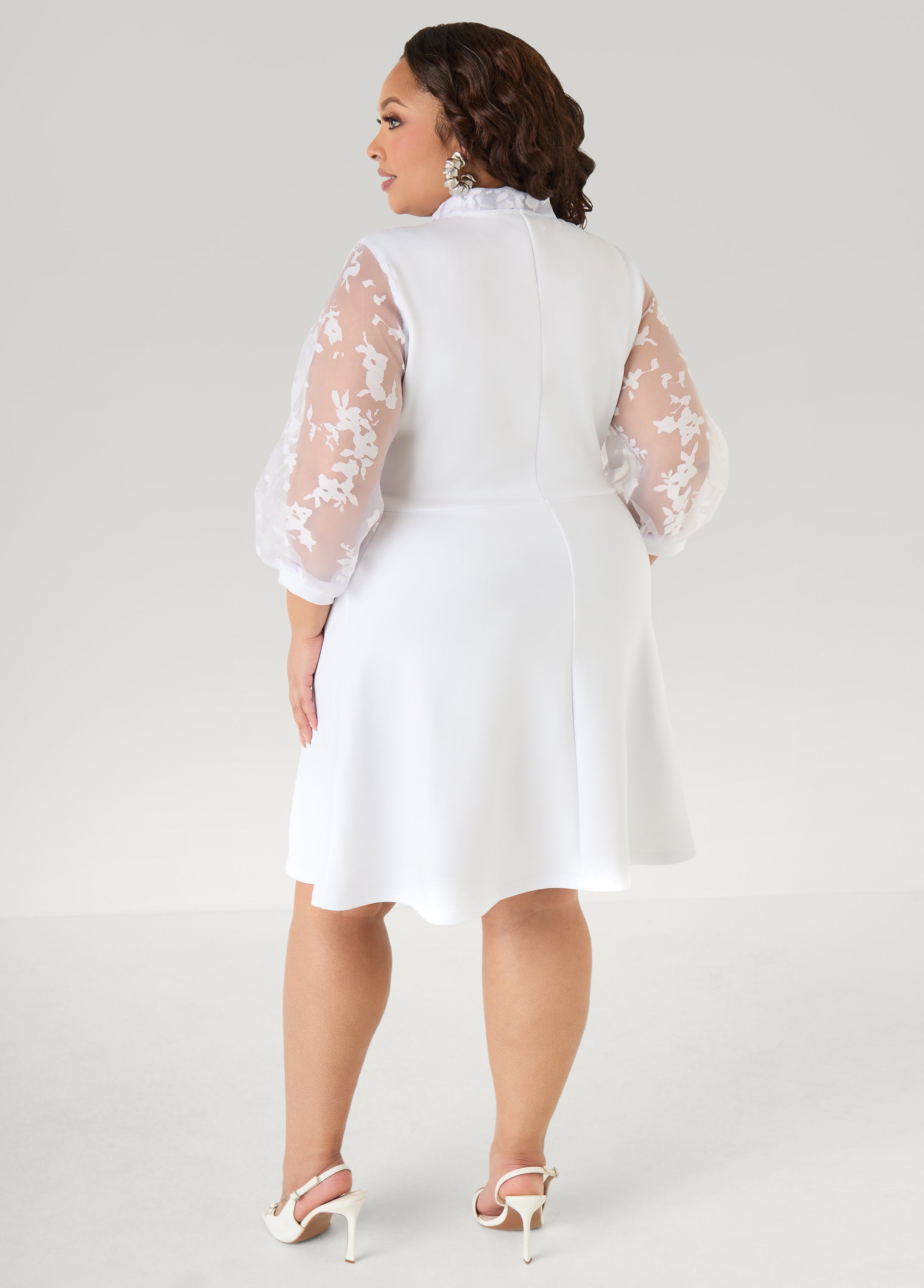 Paneled Organza A Line Dress Ashley Stewart Paneled Organza A Line Dress Ashley Stewart