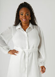 Belted Organza Shirtdress
