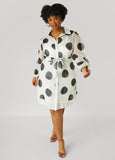 Plus Size Polka Dot Shirt Dress Plus Size Spring Dress Organza Dress