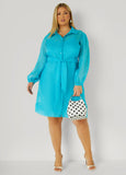 Plus Size Shirt Dress Plus Size Spring Dress Plus Size Organza Dress
