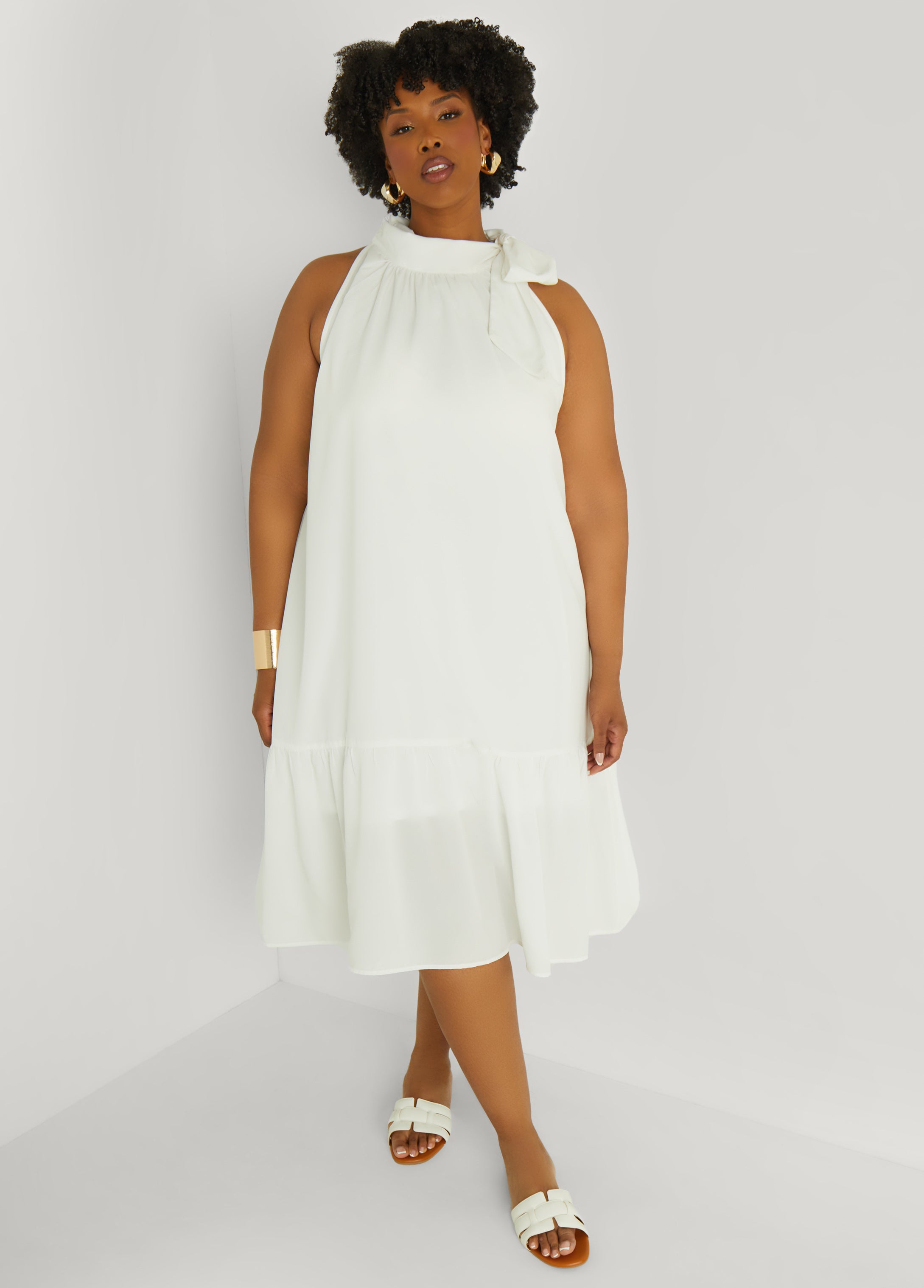 Plus Size Midi Dress Plus Size Semi Formal Dress Little White Dress