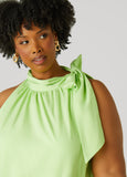 Tie Neck Flounced Midi Dress