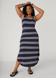 Plus Size Striped Maxi Tank Dress
