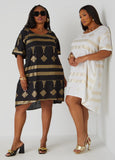 Metallic Print Dress