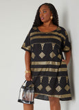 Metallic Print Dress