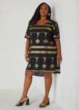 Metallic Print Dress
