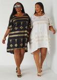 Metallic Print Dress