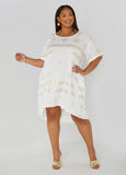 Plus Size Metallic Print Dress