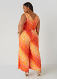 Leopard Print Wide Leg Jumpsuit