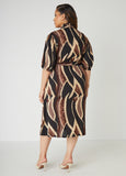 Ruffled Printed Shirtdress