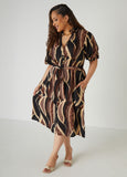Plus Size Ruffled Printed Shirtdress