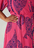 Ruffled Floral Print Shirtdress