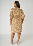 Embellished Circle Print Shirtdress