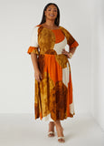 Printed Smocked Maxi Dress