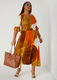 Printed Smocked Maxi Dress