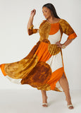 Plus Size Printed Smocked Maxi Dress