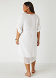 Fishnet Paneled V Neck Dress
