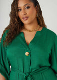Button Embellished Shirtdress