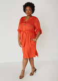 Button Embellished Shirtdress