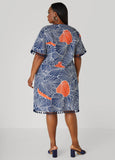 Tasseled Leaf Print Dress